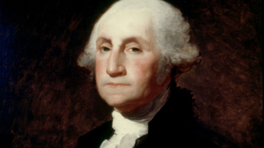 George Washington (1732-1799), generale delle truppe indipendentiste) e primo Presidente degli Stati Uniti d'America